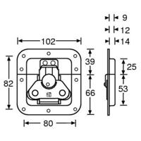 Adam Hall 17291S Medium inbouw vlinderslot 12mm diep - thumbnail