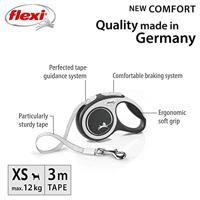 Hondenriem Flexi New Comfort Zwart black Maat XS (3 m) - thumbnail