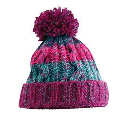 Beechfield CB486 Corkscrew Pom Pom Beanie - Winter Berries - One Size