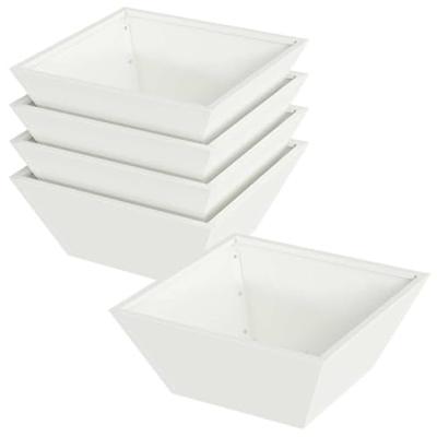 Tuin Kom Plantenbak 5 pcs Wit 40 x 40 x 15 cm Staal