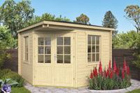 Tuindeco Emma Blokhut 302x302 cm 40 mm vuren blank- Puntdak- Onbehandeld vurenhout- Tuindeco - thumbnail