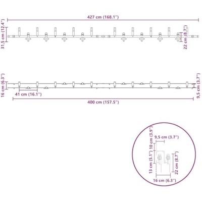 Doos met onderdelen voor schuifdeur 427 cm staal zwart