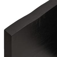 Wastafelblad 40x30x(2-4) cm behandeld massief hout donkerbruin - thumbnail