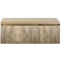 Frozen 3D Badmeubelset 120 cm - Greeplijst in Kleur - Wastafel Onderkast met Bovenblad French Oak - thumbnail