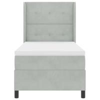 Boxspring bed met hoofdeinde Lichtgrijs 80 x 200 cm Fluweel - thumbnail