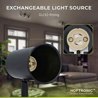 Riga - LED plafondlamp - 12 Watt 1035 Lumen - 3 spots - 4000K Neutraal wit - Draaibaar en dimbaar - GU10 - Kantelbaar - Plafondspot - IP20 Voor binnen - Zwart - thumbnail