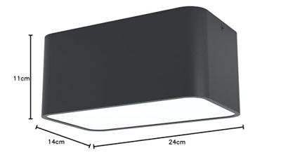 Eglo Zwarte opbouwlampGrimasola 24cm - 99284 - thumbnail