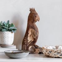 MUST Living Decoratie 'Rio' Papegaai, Teakhout - thumbnail