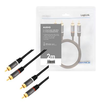 LogiLink CA1204 Cinch Audio Aansluitkabel 2.0 m Zwart Afgeschermd, Kleurcodering LogiLink CA1204 Cinch Audio Aansluitkabel 2.0 m Zwart Afgeschermd, Kleurcodering