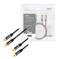 LogiLink CA1204 Cinch Audio Aansluitkabel 2.0 m Zwart Afgeschermd, Kleurcodering - thumbnail