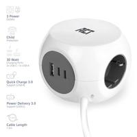 ACT power strip cube with 3 sockets (type f), 30w pd - thumbnail