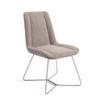 Jesper Home Umedo eetkamerstoel Grainy Greige beehive steel - thumbnail