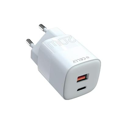 Celly Wall Charger 1 USB-A / 1 USB-C, 20W, wit