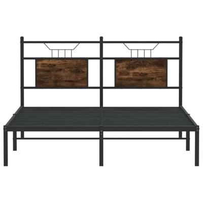 Bedframe zonder matras hout gerookt eikenkleurig 137x190 cm Bedframe zonder matras hout gerookt eikenkleurig 137x190 cm