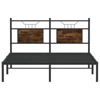 Bedframe zonder matras hout gerookt eikenkleurig 137x190 cm - thumbnail