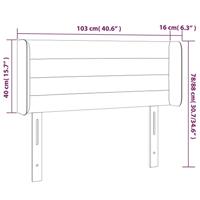 Hoofdbord met randen 103x16x78/88 cm stof donkerbruin - thumbnail