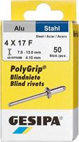 Gesipa 1433849 Popnagel (Ø x l) 4 mm x 17 mm Staal Aluminium 50 stuk(s) - thumbnail