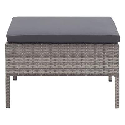 3-delige Loungeset met kussens poly rattan grijs 3-delige Loungeset met kussens poly rattan grijs