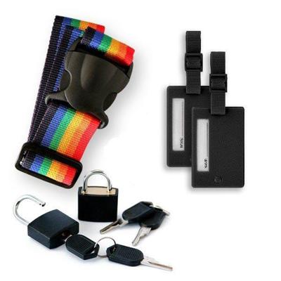4-Travel Kofferaccessoireset Classic - Bagageriem, Bagagelabels & Slotjes