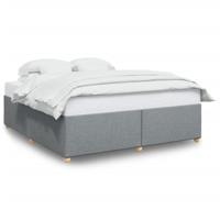 Bedframe zonder matras stof lichtgrijs 200x200 cm - thumbnail