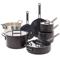 GreenPan™ Stanley Tucci™ Ceramic Nonstick 11-Piece Cookware Set, Milano Black - thumbnail