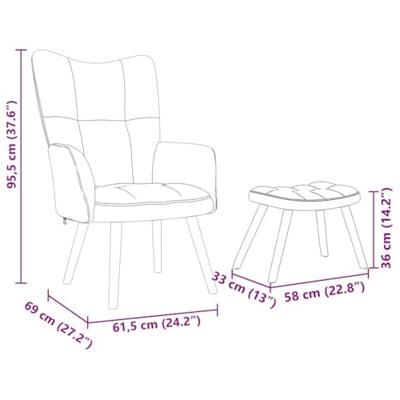 Relaxstoel met voetenbank stof crmekleurig Relaxstoel met voetenbank stof crmekleurig