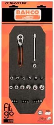 Bahco Foaminlay Fit&Go 1/3 met doppen en toebehoren 1/4" - 25-delig - retailverpakking - FF1E2011EH Bahco Foaminlay Fit&Go 1/3 met doppen en toebehoren 1/4" - 25-delig - retailverpakking - FF1E2011EH