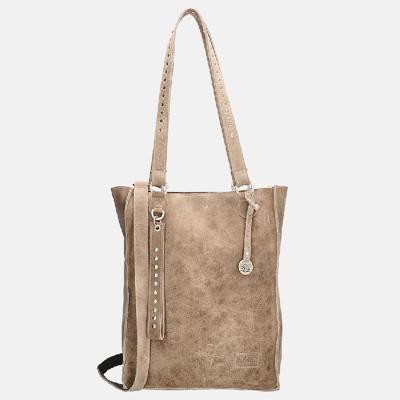 Handgemaakte leren shopper schoudertas #13 taupe Handgemaakte leren shopper schoudertas #13 taupe