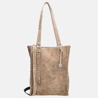 Handgemaakte leren shopper schoudertas #13 taupe - thumbnail