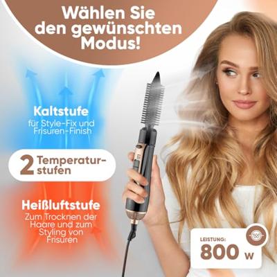 Clatronic HAS 3818 Warmeluchtborstel Zwart, Koper - thumbnail