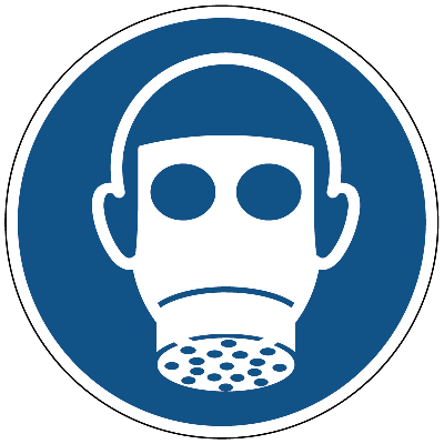 Ademhalingsbescherming verplicht gebods- Ø 150 mm - Kunststof bord