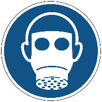 Ademhalingsbescherming verplicht gebods- Ø 150 mm - Kunststof bord - thumbnail