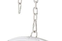 Hangende tuinstoel DKD Home Decor 90 x 70 x 110 cm Grijs Metaal Synthetische rotan Wit - thumbnail