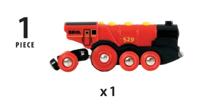 BRIO World - 33592 - Krachtige Red Stack-locomotief - Houten speelgoed - thumbnail