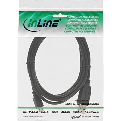 InLine® Micro-USB 2.0 kabel, USB-A stekker naar Micro-B stekker, 0,5 m