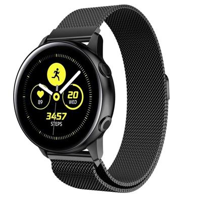 Milanis magnetische roestvrijstaal mesh polsband horlogeband voor Galaxy Watch actief 20mm (zwart)