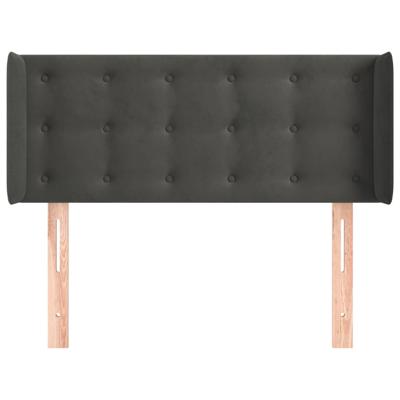 Hoofdbord met randen 93x16x78/88 cm fluweel donkergrijs