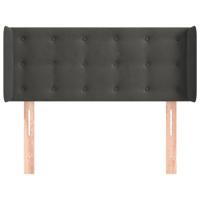 Hoofdbord met randen 93x16x78/88 cm fluweel donkergrijs - thumbnail