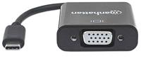 Manhattan 151771 USB / VGA Adapter [1x USB 3.2 Gen 2 stekker C (USB 3.1) - 1x VGA-bus] Zwart Kleurcodering, Flexibel, Folie afscherming, UL gecertificeerd, - thumbnail