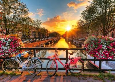 Ravensburger puzzel Fietsen in Amsterdam - 1000 stukjes