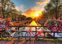 Ravensburger puzzel Fietsen in Amsterdam - 1000 stukjes - thumbnail