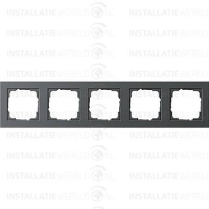 Gira E2 afdekraam 5-voudig antraciet