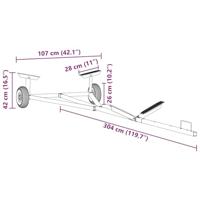 VidaXL Boottrailer zilver 302 x 107 x 42 cm staal - thumbnail