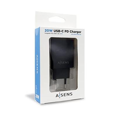 AISENS - ASCH-1PD20-BK - oplader PD 3.0 1 poort 1XUSB-C 20 W, zwart