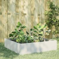 VidaXL Plantenbak verhoogd 100x100x25 cm staal wit - thumbnail