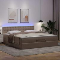 Ottoman bed met matrassen en LED's 90x190cm kunstleer - thumbnail