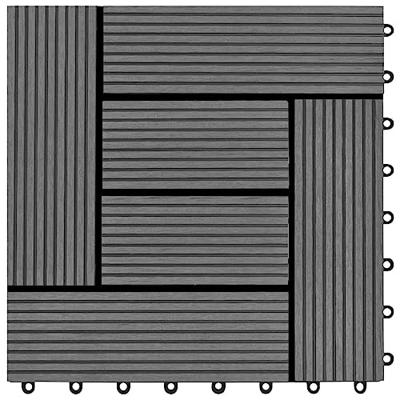 Terrastegels 11 stuks 30 x 30 cm WPC 1 m2 (grijs) - thumbnail