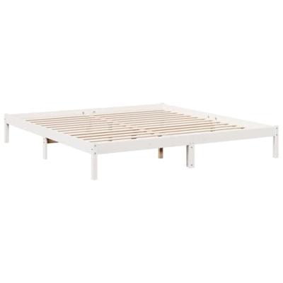 Bedframe extra lang zonder matras grenenhout wit 200x220 cm