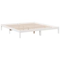 Bedframe extra lang zonder matras grenenhout wit 200x220 cm - thumbnail