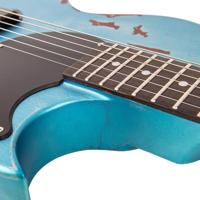 Vintage V120 ICON Distressed Gun Hill Blue over Sunburst elektrische gitaar - thumbnail